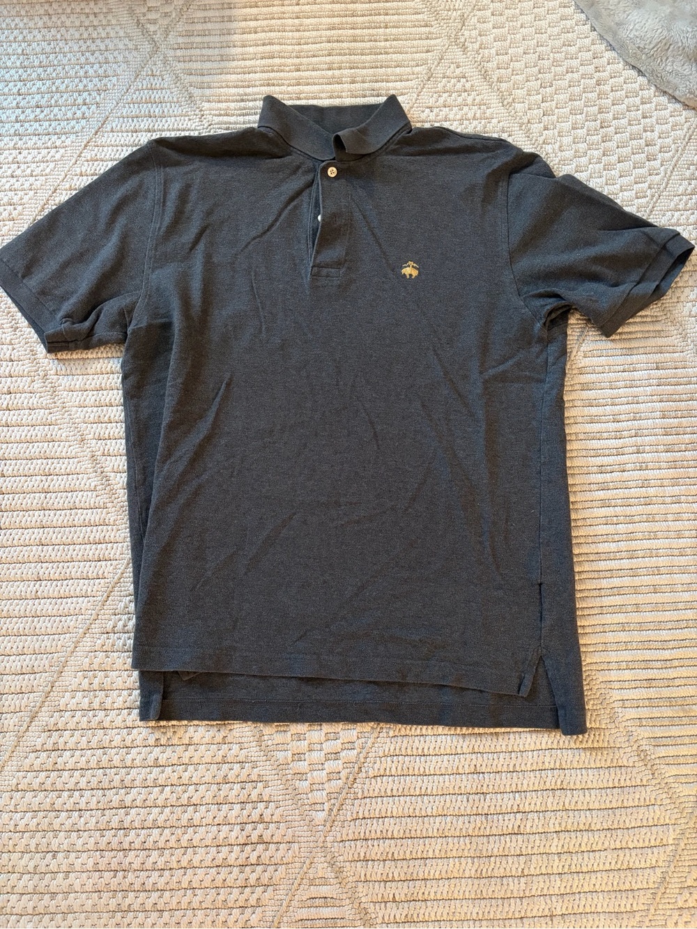 Brooks Brothers Dark Gray Polo with Gold Embroidered Logo